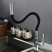 闪电客✅ 铜厨房洗菜盆水龙头冷热家用水槽旋转万向伸缩单冷洗菜池洗衣池抖音