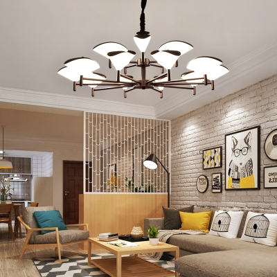 闪电客客厅灯北欧现代简约设计师大气个性创意时尚两室一厅家用吊灯 6头金色无极调光