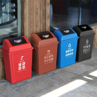上海干湿分离垃圾分类垃圾桶家用带盖大号可回收物无盖厨房果皮箱