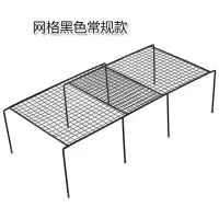 可伸缩铁艺厨房置物架橱柜碗碟架 厨具沥水收纳架家用调味品架子 网格黑色常规款