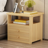 纯木床头柜全 小型简约现代经济型松木床头柜 北欧原木色