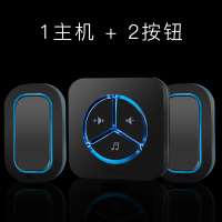 无线铃家用防水室外远距离智能遥控一拖二拖三用电池老人呼叫器 【黑色】1主机+2按钮