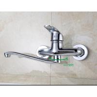 厨房冷热水龙头闪电客入墙式双孔冷热混水阀洗衣池旋转单把双控