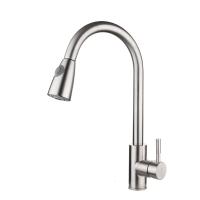 水龙头闪电客 厨房龙头 冷热 洗菜盆龙头 304不锈钢龙头抽拉式 水龙头 配60长冷热不锈钢加厚软管