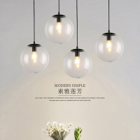 北欧透明玻璃闪电客圆球形吊灯餐厅阳吧台过道办公室LOFT美式工业风灯具