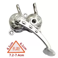 两三孔闪电客手摇器免打孔晾衣架配件 三孔孔距6.1cm-7.4cm-6.1cm银色