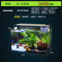 真水 玻璃鱼缸水族箱小型客厅桌面家用生态创意套餐造景金鱼缸 29水草款