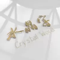 水晶字定做亚克力迷你字背发光字广告头招牌制作PVC无边字贴墙 无边发光字