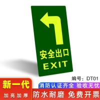 安全出口指示牌夜光贴纸应急消防指示疏散逃生通道楼梯标识牌小心台阶地滑地贴墙贴自粘荧光防 DT01 14.5x29.5cm