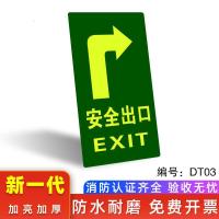 安全出口指示牌夜光贴纸应急消防指示疏散逃生通道楼梯标识牌小心台阶地滑地贴墙贴自粘荧光防 DT03 14.5x29.5cm