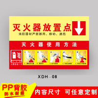 车间安全生产警示标识牌禁止吸烟提示牌严禁烟火标志贴纸有电危险 XDH-08[灭火器放置点]PP背胶 15x20cm