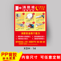 车间安全生产警示标识牌禁止吸烟提示牌严禁烟火标志贴纸有电危险 XDH-14[消防栓使用方法]PP背胶 20x30cm