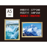 闪电客A4中介房源展示牌A5玻璃橱窗广告双面展示磁性贴房产信息展示板A3 A5墙壁单面展示[金色]