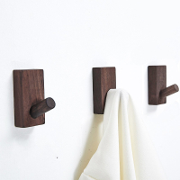  挂钩免钉闪电客墙面挂衣架原木强力粘胶衣钩墙壁后装饰木制衣帽钩
