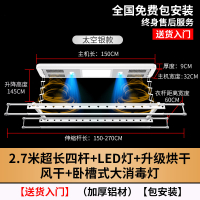 闪电客 电动晾衣架 阳台升降晒衣架 自动折叠晾衣杆 遥控智能挂衣架 942N2.7米杆+烘干风干消毒-银色 大