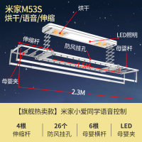 闪电客电动晾衣架升降遥控家用阳台带烘干自动m50s智能晾衣机 [旗舰款]烘干款M53S