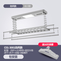 闪电客樱花电动晾衣架升降智能自动遥控室内阳台家用伸缩晾衣杆机晒衣架 C01-3001劲风款冰川银()