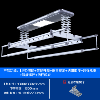 闪电客电动晾衣架升降四杆伸缩晒衣杆阳台多功能智能遥控自动烘干晾衣机 G1太空灰[四杆+照明]不