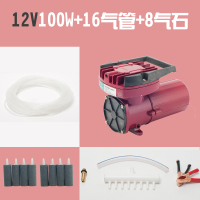 直流空气泵12v24v增氧泵 卖鱼电瓶打氧机 100W车载养鱼充氧气泵闪电客水泵 12V100W+16管+8石