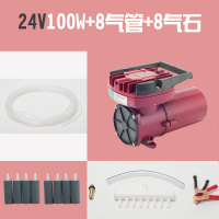 直流空气泵12v24v增氧泵 卖鱼电瓶打氧机 100W车载养鱼充氧气泵闪电客水泵 24V100W+8管+8石