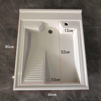 小户型太空铝闪电客洗衣柜阳台组合滚筒洗衣机柜子洗衣池带搓板卫生间 66X80(带搓板)可定制其他尺寸