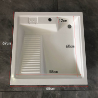 小户型太空铝闪电客洗衣柜阳台组合滚筒洗衣机柜子洗衣池带搓板卫生间 68X69(带搓板)