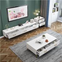 后现代轻奢 闪电客电视柜茶几组合简约客厅北欧ins 风白色家用小户型