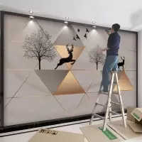 8d电视闪电客背景墙壁纸自粘3d立体墙贴客厅墙纸卧室装饰墙画5d贴画墙布