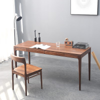 简约橡木长条闪电客电脑桌家用写字台双人学习桌 
