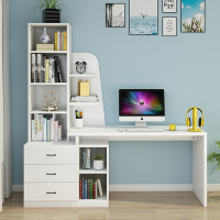 书桌书架组合简约闪电客电脑桌书柜家用卧室学生写字台一体儿童学习桌