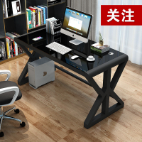 简约闪电客现代钢化玻璃电脑桌台式桌儿童学习办公卧室写字桌家用经济型