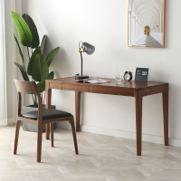 北欧 书桌日式闪电客简约黑胡桃木电脑桌橡木办公桌书房家用写字桌
