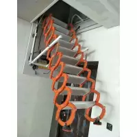 闪电客全自动钛镁合金阁楼伸缩楼梯手动拉伸梯室内隐形升降家用伸缩梯子 [电动/手自一体]加厚钛镁80*100/80*120