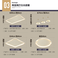 闪电客客厅灯简约现代大气轻奢超薄卧室吸顶灯三室两厅全屋灯具套餐组合 两室两厅单色