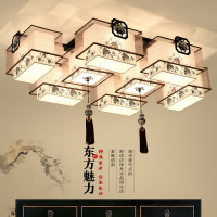 新中式吸顶灯客厅灯现代中国风餐厅方形小鸟大气吊灯卧室灯具