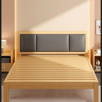 闪电客床1.8米床架现代简约单人床经济型简易家具床1.5米松木双人床