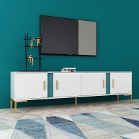 电视柜茶几组合北欧小户型客厅柜子现代简约地柜后现代轻奢电视柜 1.8米电视柜白色 组装