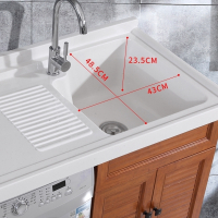 小户型太空铝切角双洗衣柜伴侣水槽脸盆组合带搓板阳台一体柜定制 95cm 左带洗衣机伴侣