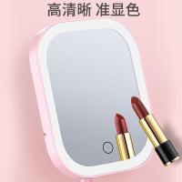镜桌面化妆镜便携台式led充电女美梳妆镜子补光网红折叠宿舍带灯