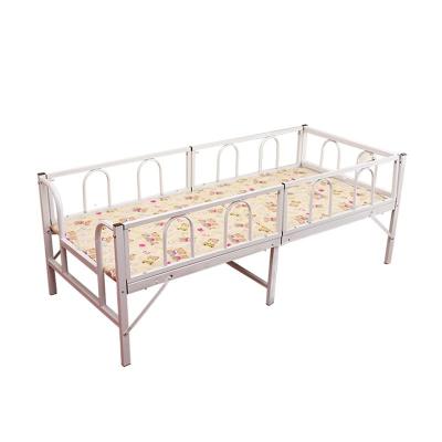 儿童床家用铁艺折叠床带护栏单人男孩床加宽拼接公主床简易小孩床