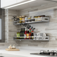 免打孔厨房调味料置物架304不锈钢壁挂墙壁调味品油盐酱醋收纳架