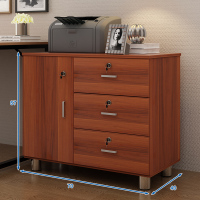 闪电客木质办公文件柜子公司资料柜打印机矮柜带锁抽屉式储物活动床头柜