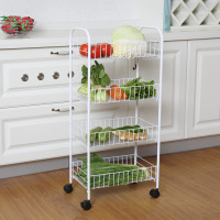 菜架子多层蔬菜架厨房置物架闪电客菜篮蔬菜收纳筐多功能家用推车置物架 两层长35宽27高43无轮 1层