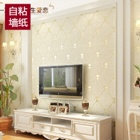 加厚墙纸自粘家用3D无纺布沙发闪电客欧式自贴电视背景卧室温馨客厅壁纸
