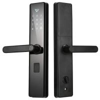 家用防盗指纹锁智能锁闪电客直板一握即开入户指纹密码锁智能锁电子