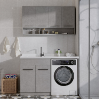 洗衣柜阳台组合伴侣家用洗衣机柜子闪电客带搓板脸盆洗手台盆池一体 平盆-1.2m对门-左右盆备注