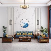 新中式金丝闪电客檀木全123沙发现代简约组合大小户型客厅现代家具