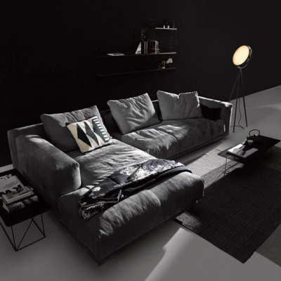 北欧科技布 闪电客沙发 羽绒意式现代简约转角网红乳胶布艺港式轻奢沙发