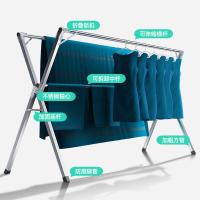 晾衣架落地折叠室内凉衣卧室闪电客家用不锈钢伸缩晒衣杆阳台晒 致尊特粗不锈钢2米♥有加固杆可伸缩送32礼包♥仅65.9 大