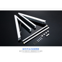 免打孔浴室壁挂隐形折叠太空铝阳台闪电客伸缩晾衣架酒店晒衣架 双个送120厘米管子打孔